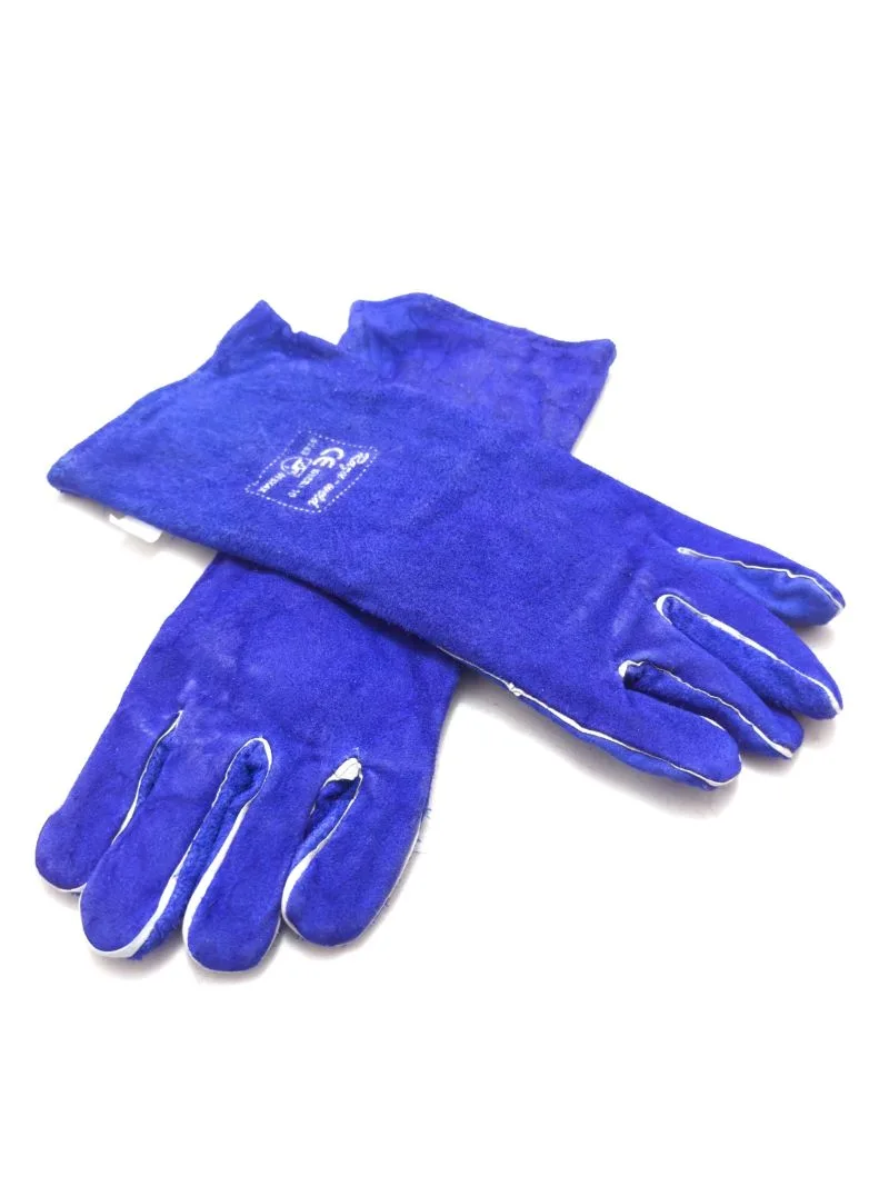 Leather Welding Gloves Blue